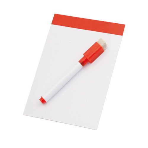 Pizarra magnética A4 para nevera y bolígrafo para nevera, color rojo