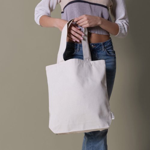Bolsa de asas largas en algodón canvas - Imagen 5