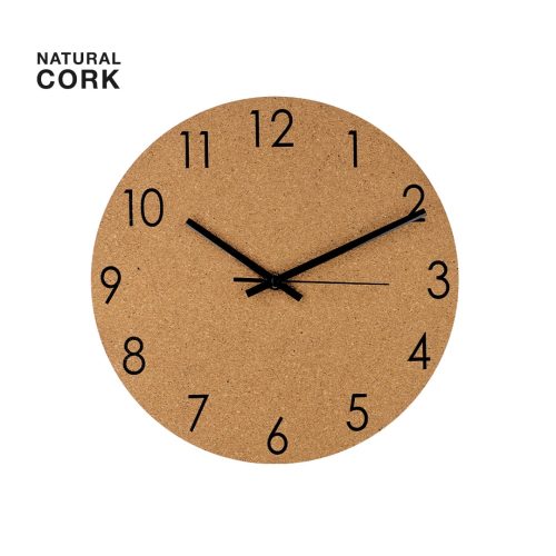 Reloj de pared en corcho